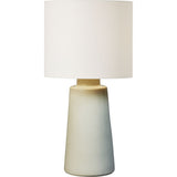 Vessel Table Lamp — 14", White Linen, Shellish Grey