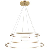 Victoria 2 Tier Chandelier Small Brushed Gold By Matteo - Front View