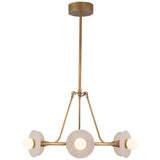 Vintage Brass/Alabaster Dahlia Chandelier by Alora Lighting