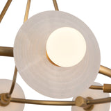 Vintage Brass/Alabaster Dahlia Chandelier by Alora Lighting Details