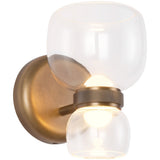 Vintage Brass/Clear Glass Sutton Wall/Vanity Light by Alora Lighting