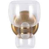 Vintage Brass/Clear Glass Sutton Wall/Vanity Light by Alora Lighting