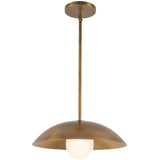 Vintage Brass/Matte Opal Glass 6inch Umbra Pendant by Kuzco Lighting