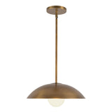Vintage Brass/Matte Opal Glass 6inch Umbra Pendant by Kuzco Lighting