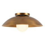 Vintage Brass/Matte Opal Glass 6inch Umbra Semi-Flush Mount by Kuzco Lighting