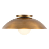 Vintage Brass/Matte Opal Glass 6inch Umbra Semi-Flush Mount by Kuzco Lighting