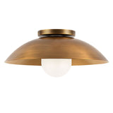 Vintage Brass/Matte Opal Glass 6inch Umbra Semi-Flush Mount by Kuzco Lighting