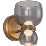 Vintage Brass/Smoked Glass Sutton Wall/Vanity Light by Alora Lighting