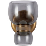 Vintage Brass/Smoked Glass Sutton Wall/Vanity Light by Alora Lighting