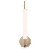 Vintage Brass/Travertine Wick Wall Sconce by Kuzco Lighting