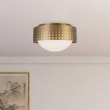 Vintage Brass 10inch Astoria Flush Mount by Kuzco
