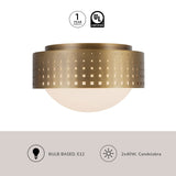 Vintage Brass 10inch Astoria Flush Mount by Kuzco