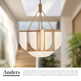 Vintage Brass 24inch Anders Chandelier by Alora Lighting