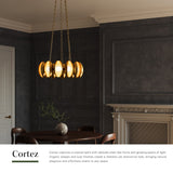 Vintage Brass 25inch Cortez Chandelier by Alora Lighting