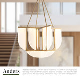 Vintage Brass 29inch Anders Chandelier by Alora Lighting