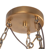 Vintage Brass 37inch Cortez Chandelier by Alora Lighting Details