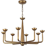 Vintage Brass Spade Chandelier by Alora Lighting