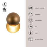 Vintage Brass Void Wall Sconce by Kuzco Lighting Light Source
