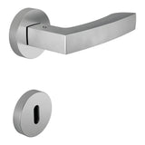 Viola Door Lever in Satin Chrome angled view by Colombo Design