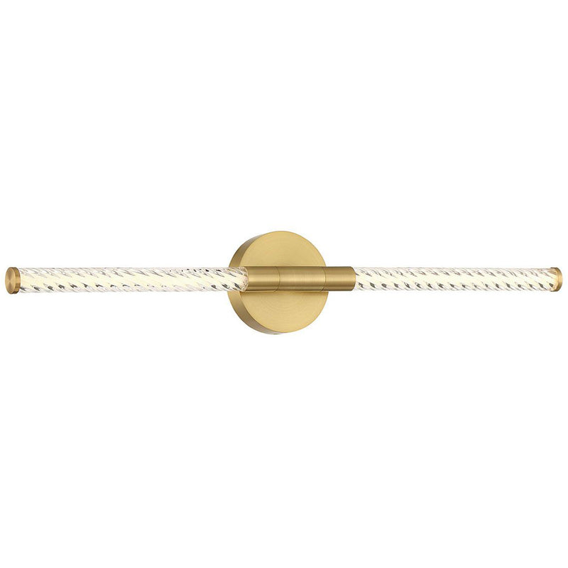 Volterra LED Vanity Light Brushed Gold By LibCo Horizontal View