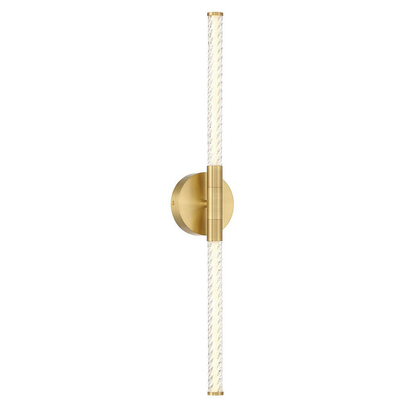 Volterra LED Vanity Light Brushed Gold By LibCo Verticle View
