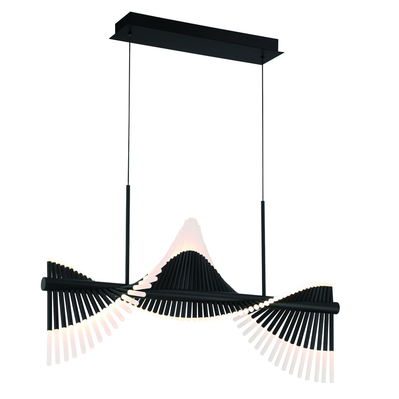 Voltik LED Chandelier Small Black By Eurofase Side View