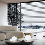 Glossy White Volum Table Lamp by Lodes in Living Room