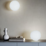 Glossy White Volum Table Lamp by Lodes in Study Room
