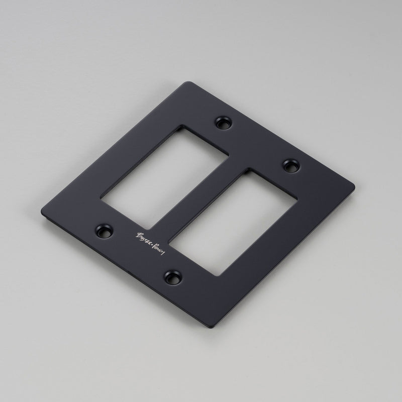 Wall Plate Metal Black 2G By Buster And Punch