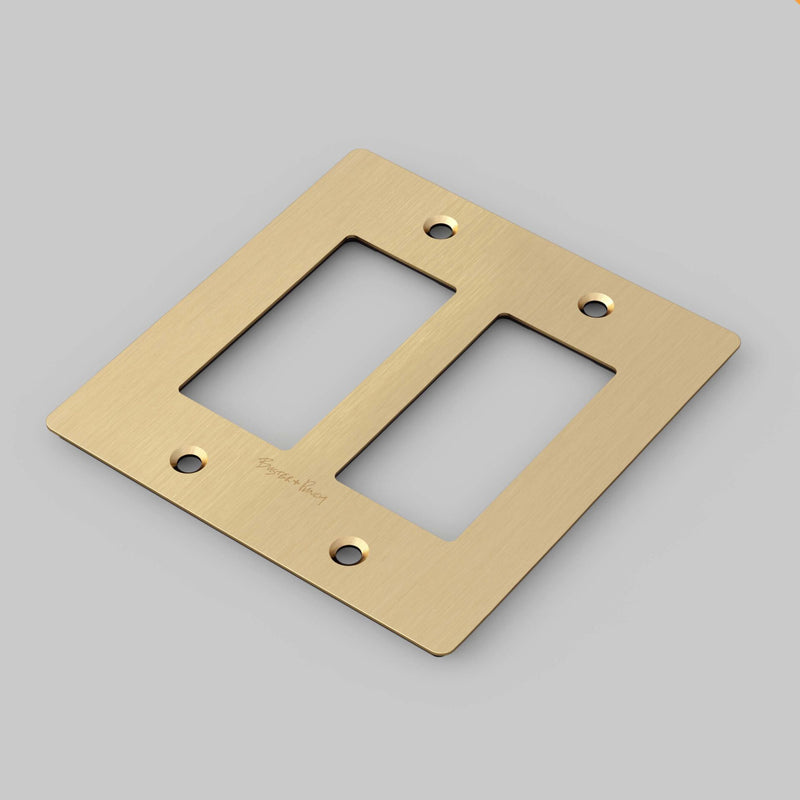 Wall Plate Metal Brass 2G By Buster And Punch