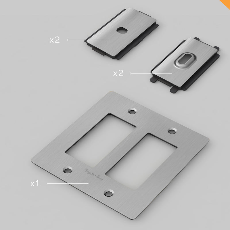 Wall Plate Metal Steel 2G By Buster And Punch