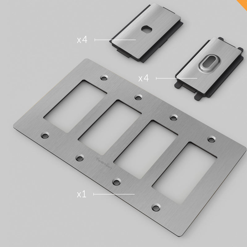 Wall Plate Metal Steel 4G By Buster And Punch