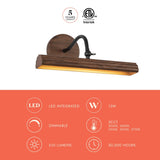 Walnut 14inch Dottie Wall/Picture Light by Alora Lighting Light Source