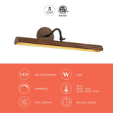 Walnut 24inch Dottie Wall/Picture Light by Alora Lighting Light Source