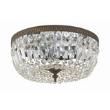 Waltham Crystal Basket Flush Mount 14" English Bronze