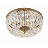 Waltham Crystal Basket Flush Mount 14" Olde Brass