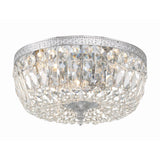 Waltham Crystal Basket Flush Mount 14" Polished Chrome