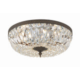 Waltham Crystal Basket Flush Mount 16" English Bronze