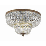 Waltham Two-Tier Crystal Flush Mount 18'' Olde Brass