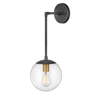 Warby Large Single Light Sconce - Aged Zinc - by Hinkley