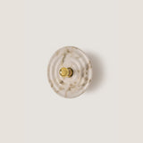 Wave Wall Light by Aromas Del Campo, side angle, shiny gold with natural alabaster