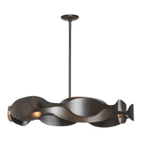 Waves Pendant, shown in Dark Smoke, by Hubbardton Forge