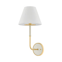 Wedgewood Wall Sconce - 1-Light - Aged Brass with Off-White by Hudson Valley