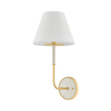 Wedgewood Wall Sconce - 1-Light - Aged Brass with Off-White by Hudson Valley