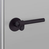 Welders Black Door Handle Set-Passage-Cast-Latch Included by Buster and Punch