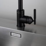 Welders Black Linear Kitchen Faucet-Pull-Out With Dual Spray by Buster and Punch in Details View