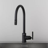 Welders Black Linear Kitchen Faucet-Pull-Out With Dual Spray by Buster and Punch