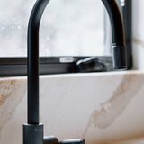 Welders Black Linear Kitchen Faucet-Pull-Out With Dual Spray by Buster and Punch in Details View