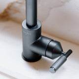 Welders Black Linear Kitchen Faucet-Pull-Out With Dual Spray by Buster and Punch in Details View