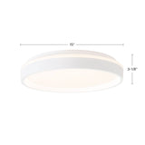 White 16inch Beanie Flush Mount by Kuzco Dimensions
